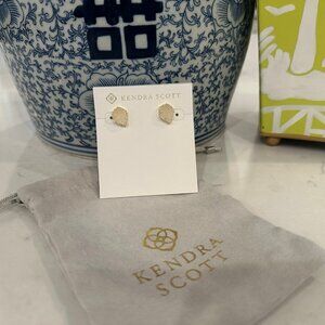Kendra Scott Tessa Stone Stud Earrings in Iridescent Drusy Gold